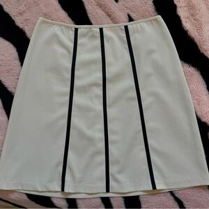 Elegant Cream Skirt with Black Stripes